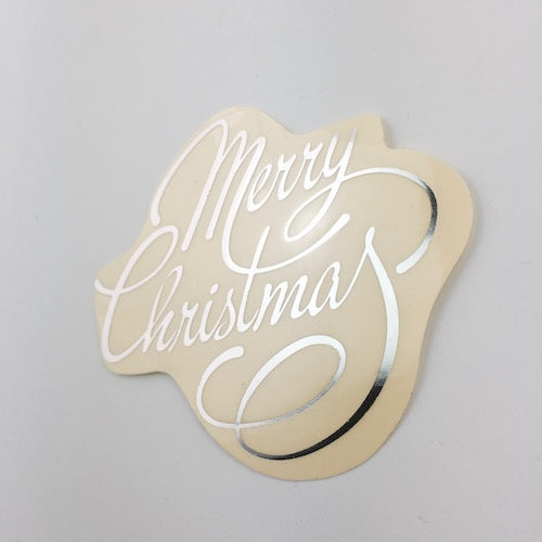 Merry Christmas Silver On Clear Label
