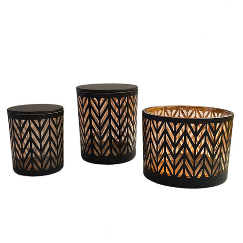 Park Lane Black Collection Glass Jar - Small