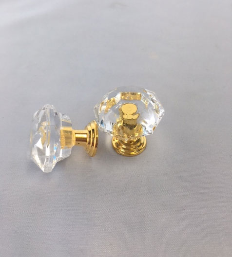 Acrylic Diamond Knob-Gold Base