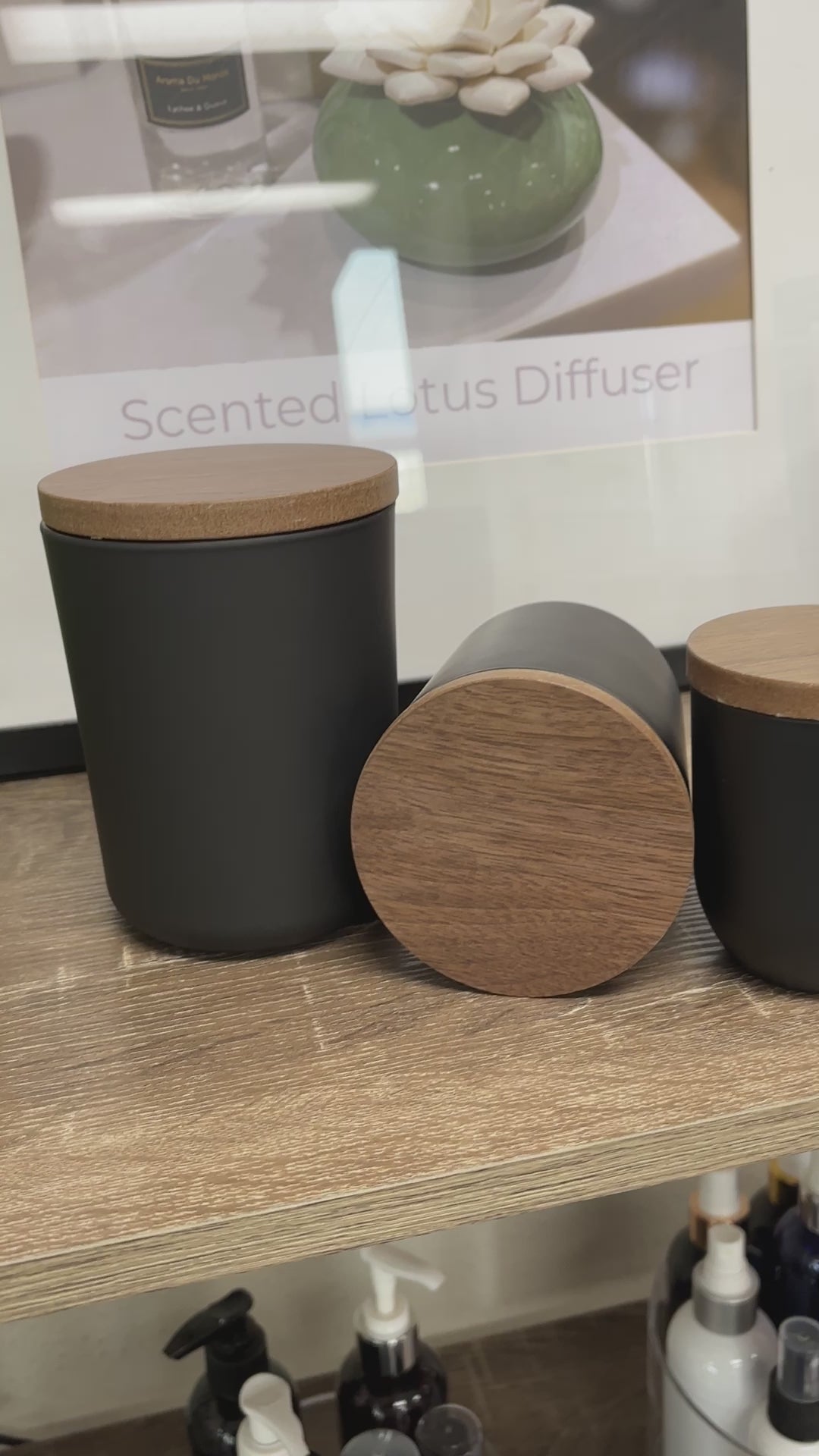 Load video: Dark Oak Wooden Lids - Medium