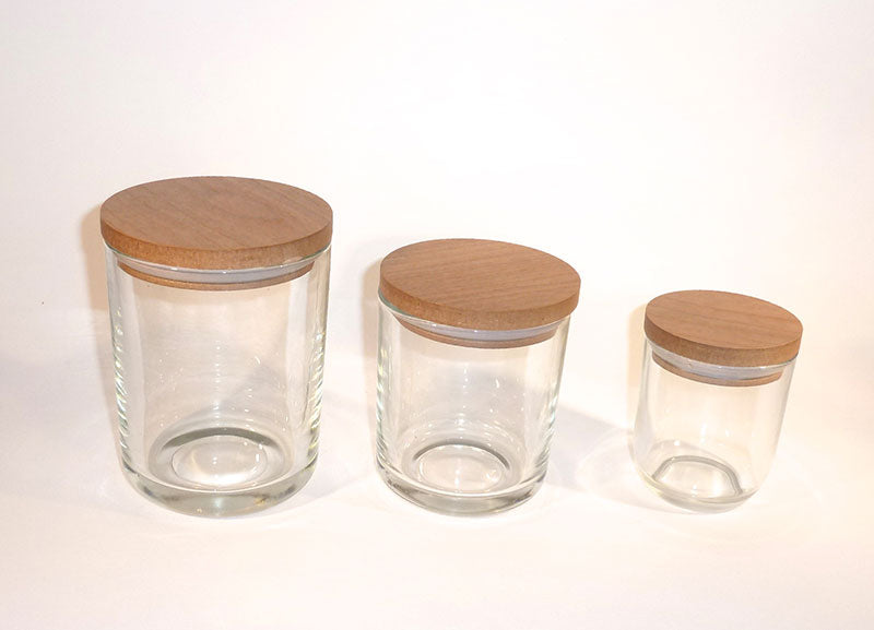 Clear republic Set with natural wood lid