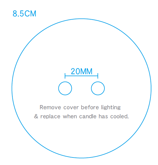 Candle Dust Cover Clear Plastic -85mm 2 holes