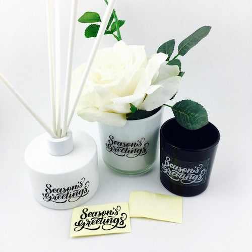 Seasons Greetings Black Clear Sticker