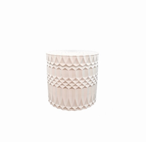 Mandala Glass Canister Small Gloss White