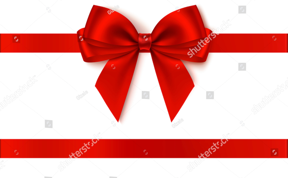 two piece bow and ribbon