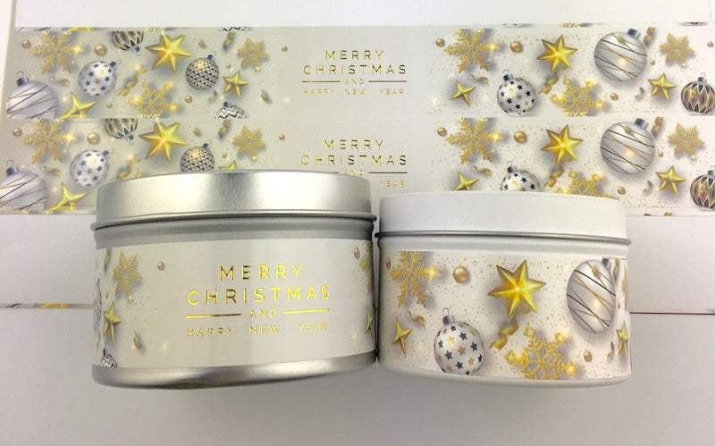 Wrap Label - Xmas White Gloss