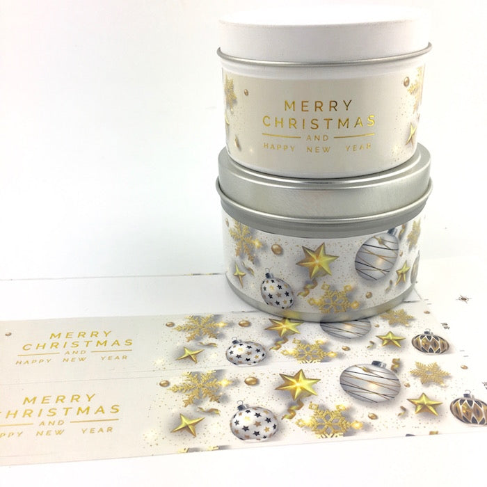Wrap Label - Xmas White Gloss