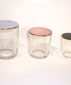 Clear republic candle glass set with plastic lid