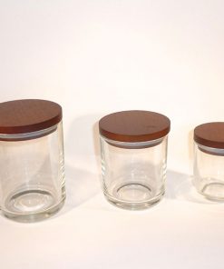 Clear republic candle glass jar Set with Golden Oak lid