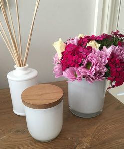 Modern, light and fresh candle glass jars