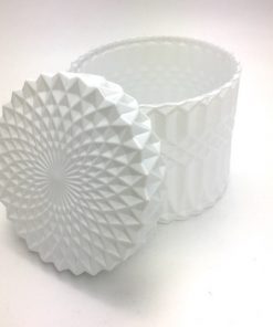 Alternative view of Mandala Glass Canister Large Gloss White