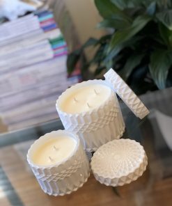 Alternative view of Mandala Glass Canister Small Gloss White