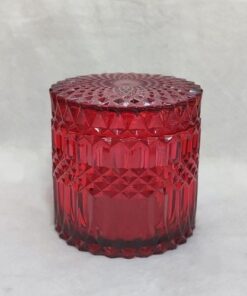 Alternative view of Mandala Glass Canister Large Red