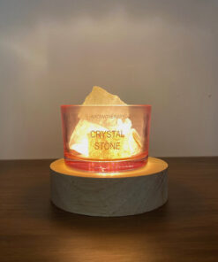 mini crystal stone diffuser with wooden base for battery use (battery not included)