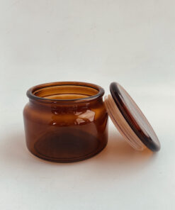 apothecary glass lid medium lid off 2 – Glassware Imports Australia