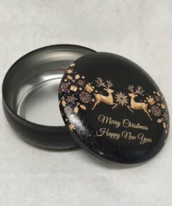 Decorative Tin - Embossed Reindeers Large