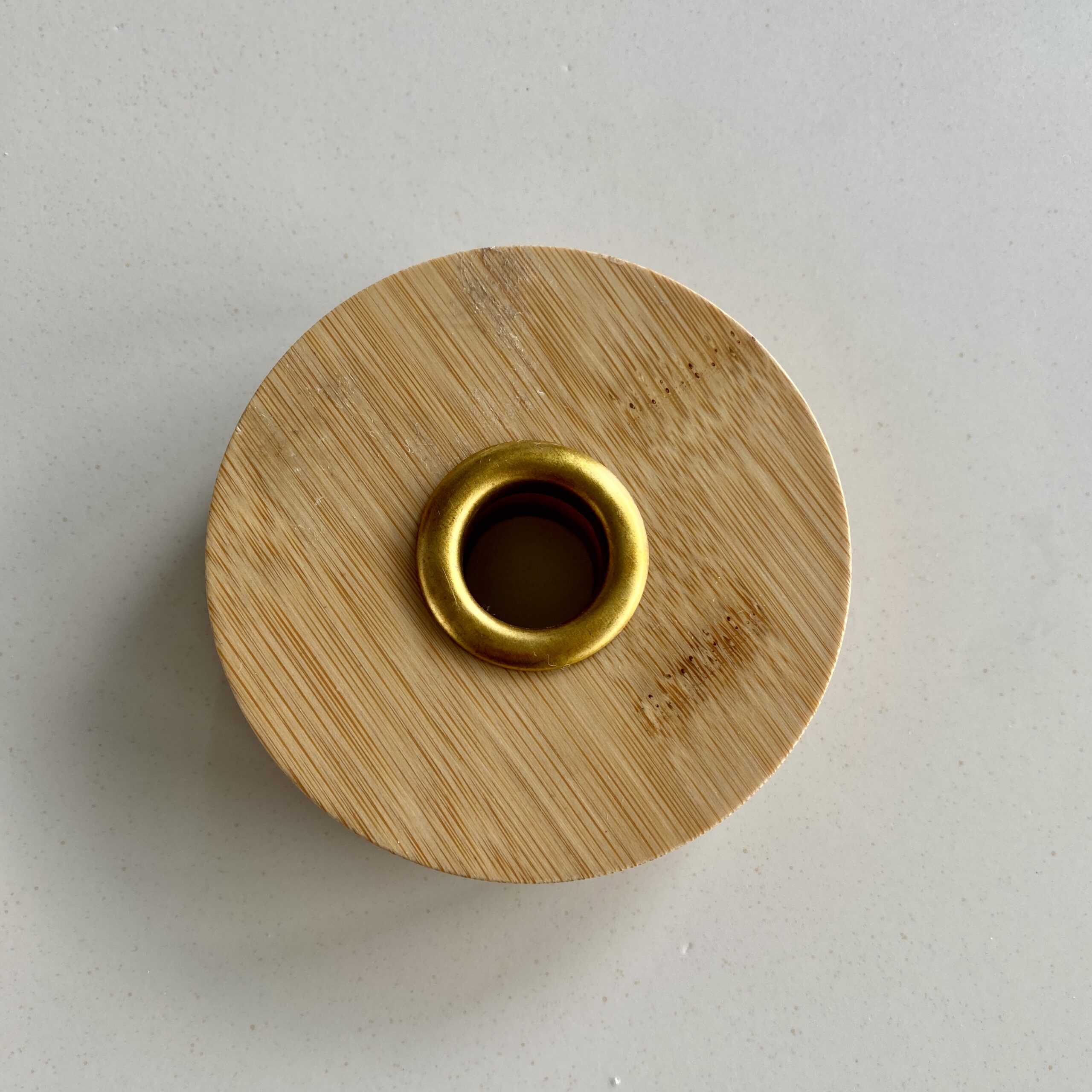 Bamboo Diffuser Lid Medium - Brass Ring