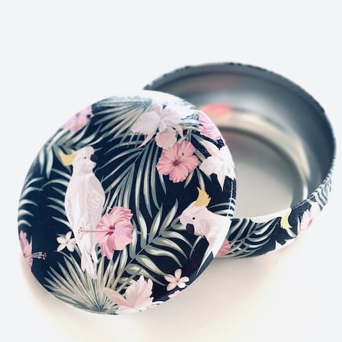 Decorative Tin - Embossed Tropical Parrot Large