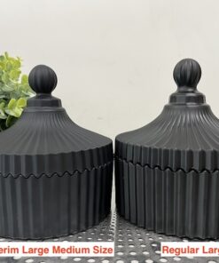 Matte Black Carousel Crystal Candle Jar