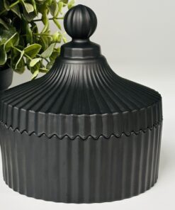 Black Carousel Crystal Candle Jar