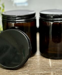 Apothecar Candle Jar 225g with Black Metal screw cap lid