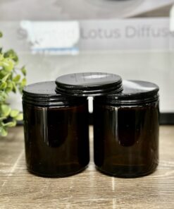 Apothecar Candle Jar 225g with Black Metal screw cap lid